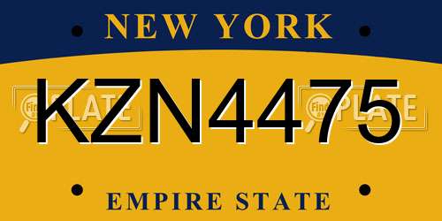 KZN4475 New York License Plate