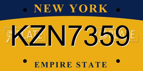 KZN7359 New York License Plate