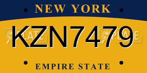 KZN7479 New York License Plate