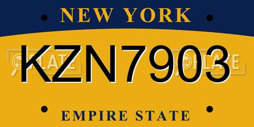 KZN7903 New York License Plate