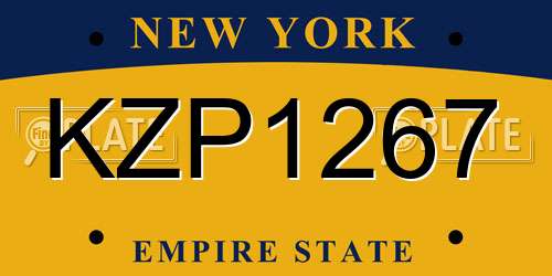 KZP1267 New York License Plate