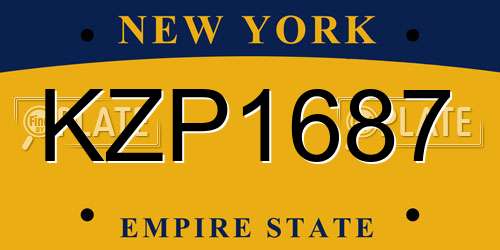 KZP1687 New York License Plate