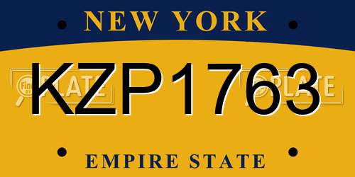 KZP1763 New York License Plate