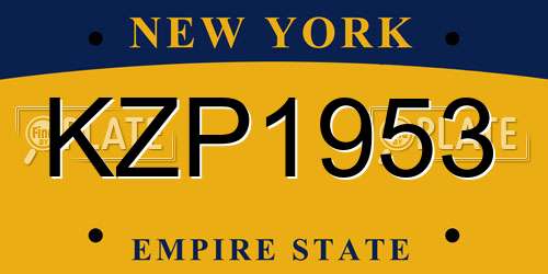 KZP1953 New York License Plate