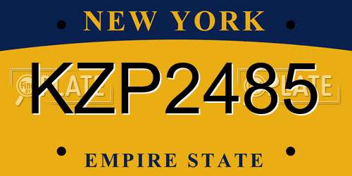 KZP2485 New York License Plate