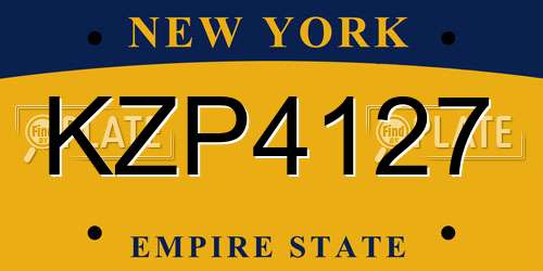 KZP4127 New York License Plate