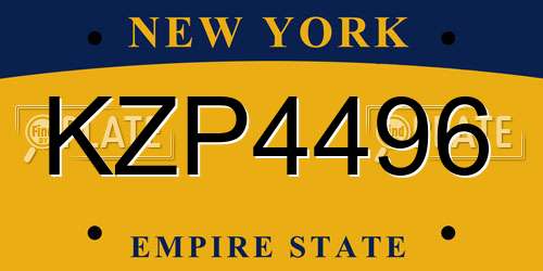 KZP4496 New York License Plate