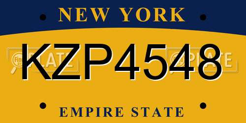 KZP4548 New York License Plate