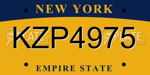 KZP4975 New York License Plate