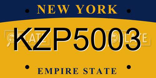 KZP5003 New York License Plate