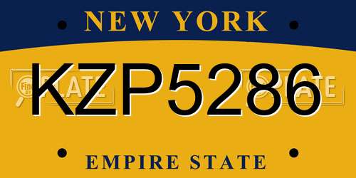 KZP5286 New York License Plate