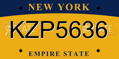 KZP5636 New York License Plate