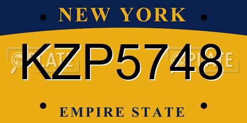 KZP5748 New York License Plate