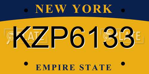 KZP6133 New York License Plate