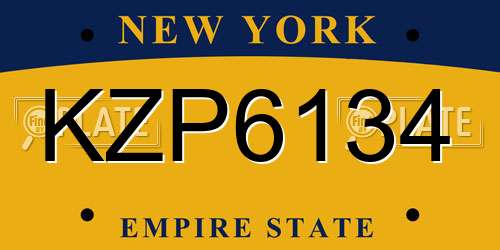 KZP6134 New York License Plate