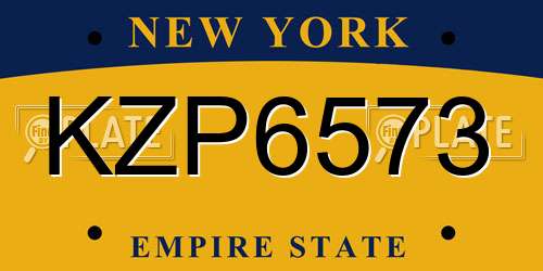 KZP6573 New York License Plate