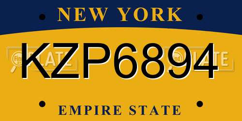 KZP6894 New York License Plate