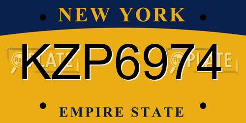 KZP6974 New York License Plate