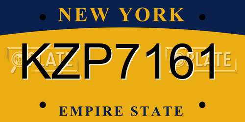 KZP7161 New York License Plate