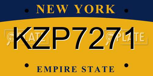 KZP7271 New York License Plate
