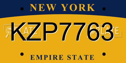 KZP7763 New York License Plate
