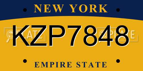 KZP7848 New York License Plate