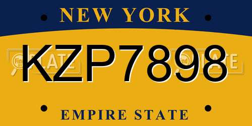 KZP7898 New York License Plate