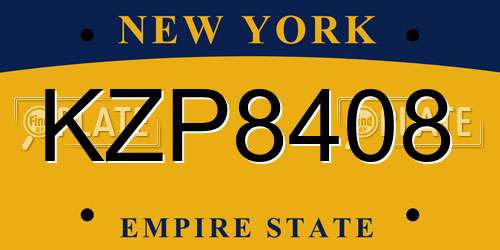 KZP8408 New York License Plate
