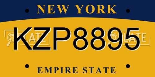 KZP8895 New York License Plate
