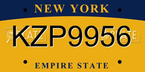KZP9956 New York License Plate