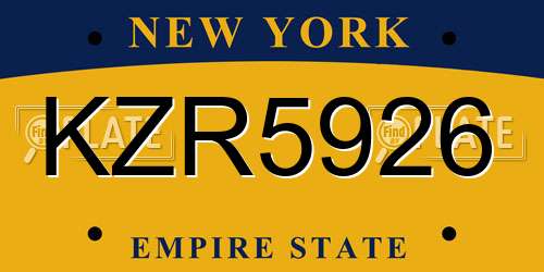 KZR5926 New York License Plate