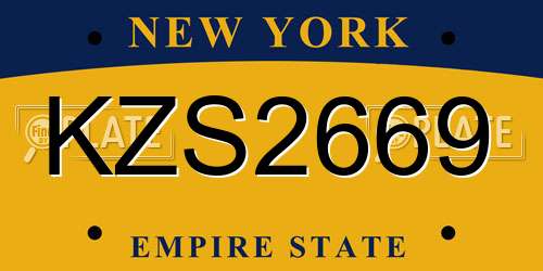 KZS2669 New York License Plate