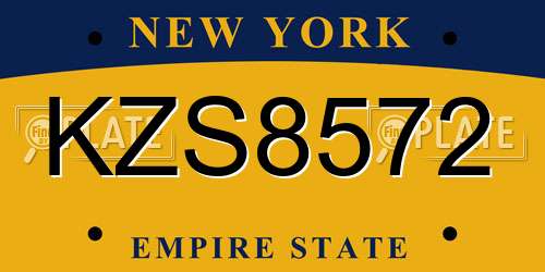 KZS8572 New York License Plate