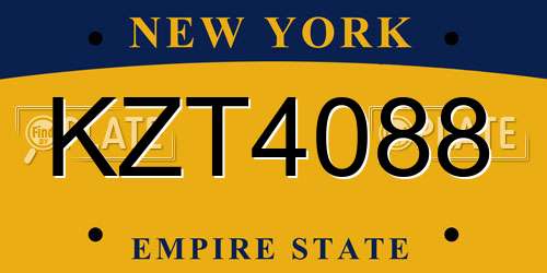 KZT4088 New York License Plate