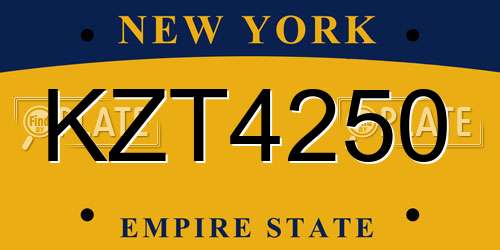 KZT4250 New York License Plate