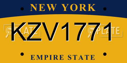 KZV1771 New York License Plate