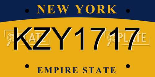 KZY1717 New York License Plate