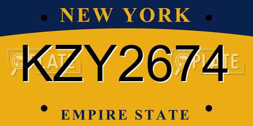 KZY2674 New York License Plate