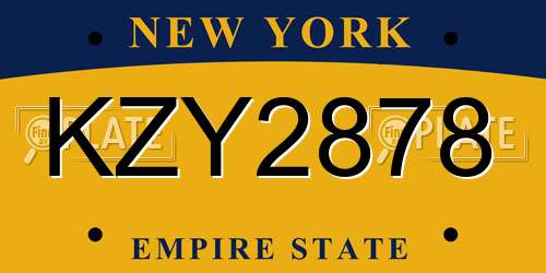 KZY2878 New York License Plate
