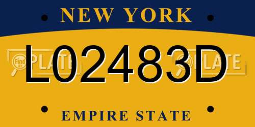L02483D New York License Plate