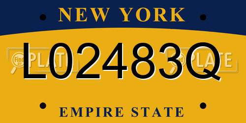 L02483Q New York License Plate