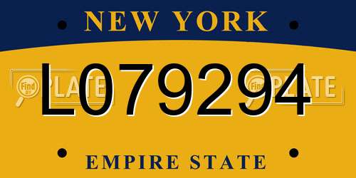 L079294 New York License Plate