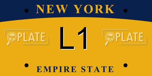 L1 New York License Plate