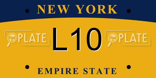 L10 New York License Plate