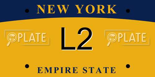 L2 New York License Plate