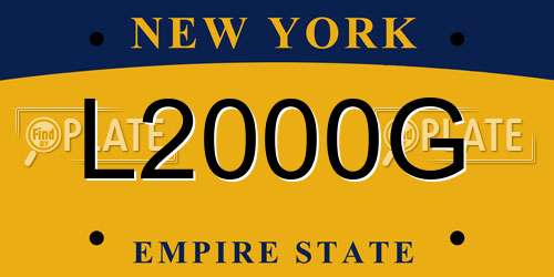 L2000G New York License Plate