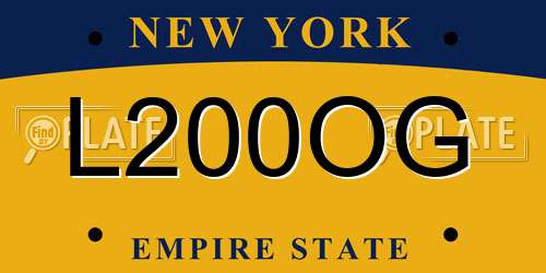 L200OG New York License Plate
