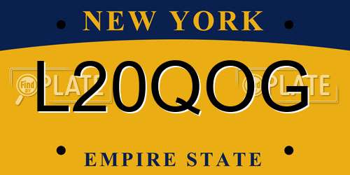 L20QOG New York License Plate