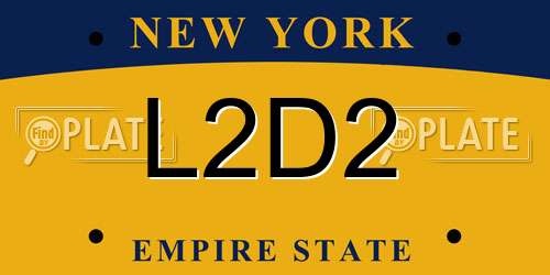 L2D2 New York License Plate
