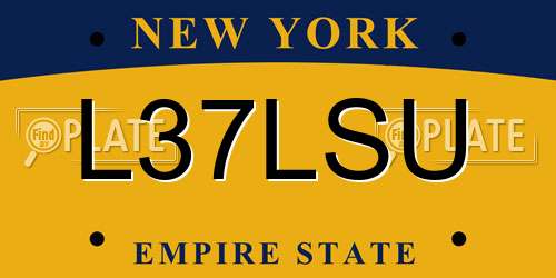 L37LSU New York License Plate
